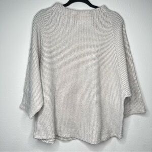 Chico’s Dolman Sleeve Mock Neck Metallic Sweater Plus Size 3